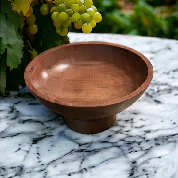 Beautiful Wood Pedestal Bowl - Picture 7 of 15